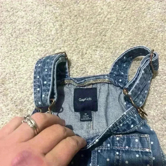 Vintage gap kids polka dot denim overalls-size M - Picture 3 of 5